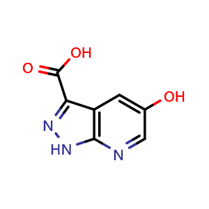Chemical structure of 5-hydroxy-1H-pyrazolo[3,4-b]pyridine-3-carboxylic acid , CAS 1260382-69-1, AChemBlock P49046