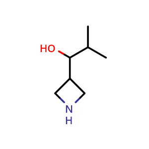 Chemical structure of 1-(azetidin-3-yl)-2-methylpropan-1-ol , CAS 1257294-25-9, AChemBlock P49066