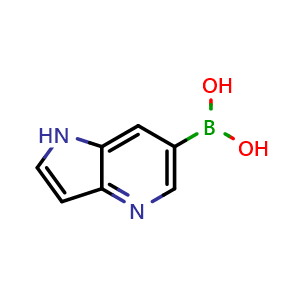 Chemical structure of {1H-pyrrolo[3,2-b]pyridin-6-yl}boronic acid , CAS 1253911-17-9, AChemBlock P49099