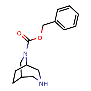 Chemical structure of benzyl 3,6-diazabicyclo[3.2.2]nonane-6-carboxylate , CAS 1251013-17-8, AChemBlock P49122