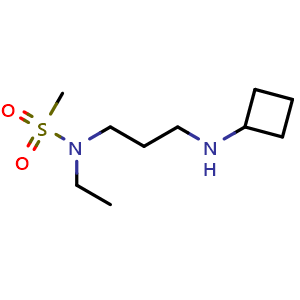 Chemical structure of N-[3-(cyclobutylamino)propyl]-N-ethylmethanesulfonamide , CAS 1250136-29-8, AChemBlock P49140