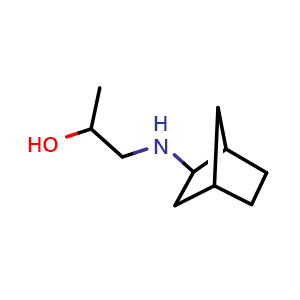 Chemical structure of 1-({bicyclo[2.2.1]heptan-2-yl}amino)propan-2-ol , CAS 1247811-15-9, AChemBlock P49172