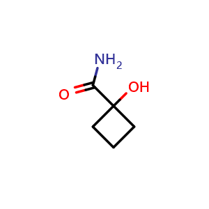 Chemical structure of 1-hydroxycyclobutane-1-carboxamide , CAS 1247705-07-2, AChemBlock P49176