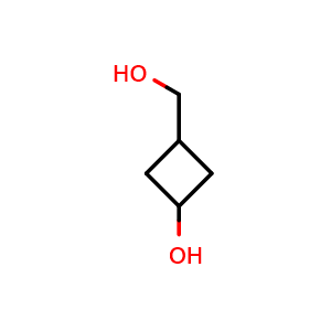 Chemical structure of 3-(hydroxymethyl)cyclobutan-1-ol , CAS 1245647-03-3, AChemBlock P49195