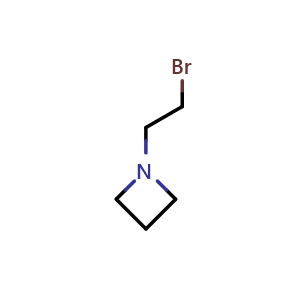 Chemical structure of 1-(2-bromoethyl)azetidine , CAS 1240943-63-8, AChemBlock P49207