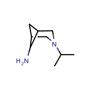 Chemical structure of 3-(propan-2-yl)-3-azabicyclo[3.1.1]heptan-6-amine , CAS 1240529-32-1, AChemBlock P49211