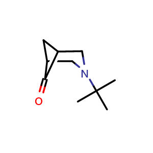 Chemical structure of 3-tert-butyl-3-azabicyclo[3.1.1]heptan-6-one , CAS 1240526-77-5, AChemBlock P49221
