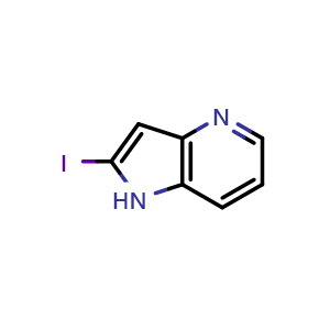 Chemical structure of 2-iodo-1H-pyrrolo[3,2-b]pyridine , CAS 1227268-72-5, AChemBlock P49277