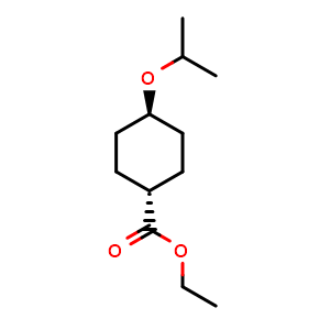 Chemical structure of ethyl (1r,4r)-4-isopropoxycyclohexane-1-carboxylate , CAS 1227187-59-8, AChemBlock P49281