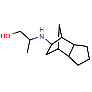 Chemical structure of 2-((octahydro-1H-4,7-methanoinden-5-yl)amino)propan-1-ol , CAS 1218624-73-7, AChemBlock P49300