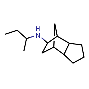 Chemical structure of N-(sec-butyl)octahydro-1H-4,7-methanoinden-5-amine , CAS 1218328-58-5, AChemBlock P49302