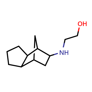 Chemical structure of 2-((octahydro-1H-4,7-methanoinden-5-yl)amino)ethan-1-ol , CAS 1218255-61-8, AChemBlock P49303