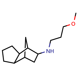 Chemical structure of N-(3-methoxypropyl)octahydro-1H-4,7-methanoinden-5-amine , CAS 1218004-00-2, AChemBlock P49305