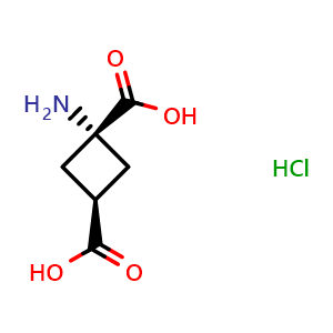 Chemical structure of (1r,3r)-1-aminocyclobutane-1,3-dicarboxylic acid hydrochloride , CAS 1212359-85-7, AChemBlock P49333