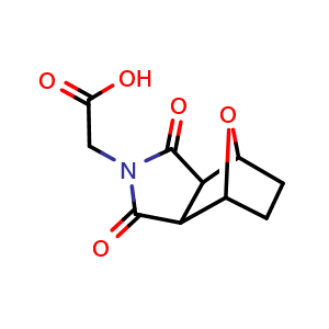 Chemical structure of 2-(1,3-dioxooctahydro-2H-4,7-epoxyisoindol-2-yl)acetic acid , CAS 1212310-79-6, AChemBlock P49334
