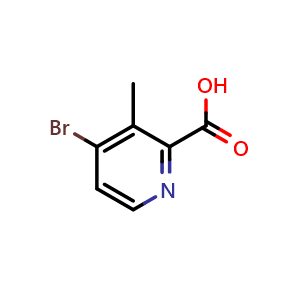 Chemical structure of 4-bromo-3-methyl-pyridine-2-carboxylic acid , CAS 1211526-84-9, AChemBlock P49354