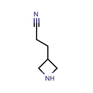 Chemical structure of 3-(azetidin-3-yl)propanenitrile , CAS 1205749-29-6, AChemBlock P49391