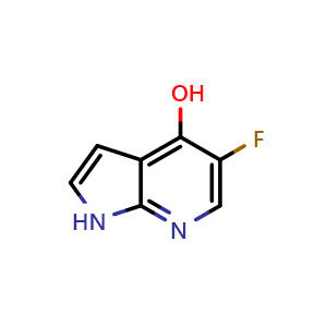Chemical structure of 5-fluoro-1H-pyrrolo[2,3-b]pyridin-4-ol , CAS 1203499-60-8, AChemBlock P49401
