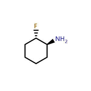 Chemical structure of (1S,2S)-2-fluorocyclohexan-1-amine , CAS 1202171-77-4, AChemBlock P49406