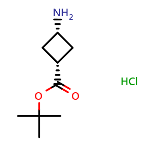 Chemical structure of cis-tert-butyl-3-aminocyclobutane-1-carboxylate hydrochloride , CAS 1192549-09-9, AChemBlock P49444
