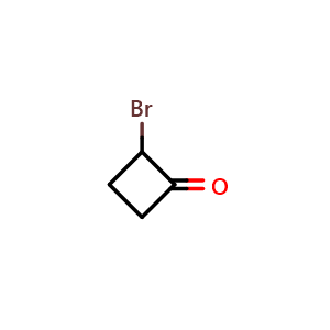 Chemical structure of 2-bromocyclobutan-1-one , CAS 1192-01-4, AChemBlock P49445