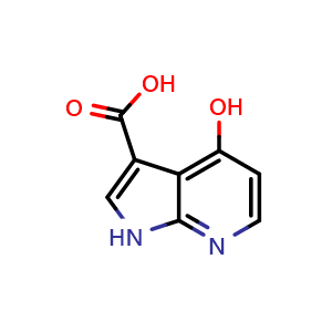 Chemical structure of 4-hydroxy-1H-pyrrolo[2,3-b]pyridine-3-carboxylic acid , CAS 1190322-37-2, AChemBlock P49462