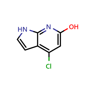 Chemical structure of 4-chloro-1H-pyrrolo[2,3-b]pyridin-6-ol , CAS 1190321-61-9, AChemBlock P49476