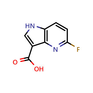 Chemical structure of 5-fluoro-1H-pyrrolo[3,2-b]pyridine-3-carboxylic acid , CAS 1190319-87-9, AChemBlock P49511