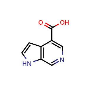 Chemical structure of 1H-pyrrolo[2,3-c]pyridine-4-carboxylic acid , CAS 1190319-63-1, AChemBlock P49512