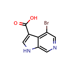 Chemical structure of 4-bromo-1H-pyrrolo[2,3-c]pyridine-3-carboxylic acid , CAS 1190319-37-9, AChemBlock P49514