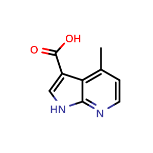 Chemical structure of 4-methyl-1H-pyrrolo[2,3-b]pyridine-3-carboxylic acid , CAS 1190313-91-7, AChemBlock P49579