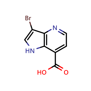 Chemical structure of 3-bromo-1H-pyrrolo[3,2-b]pyridine-7-carboxylic acid , CAS 1190313-03-1, AChemBlock P49585