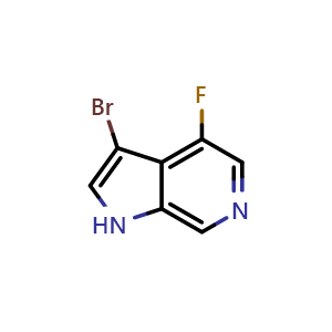 Chemical structure of 3-bromo-4-fluoro-1H-pyrrolo[2,3-c]pyridine , CAS 1190310-81-6, AChemBlock P49598