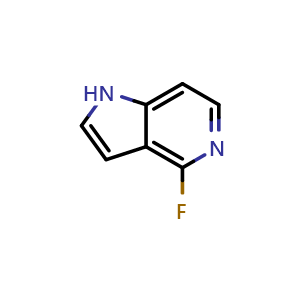 Chemical structure of 4-fluoro-1H-pyrrolo[3,2-c]pyridine , CAS 1190309-76-2, AChemBlock P49618