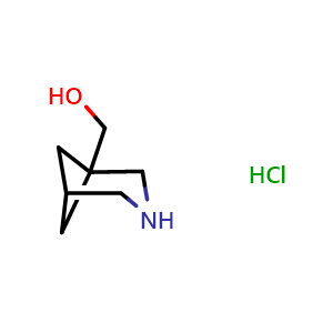 Chemical structure of {3-azabicyclo[3.1.1]heptan-1-yl}methanol hydrochloride , CAS 1172575-76-6, AChemBlock P49668
