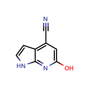 Chemical structure of 6-hydroxy-1H-pyrrolo[2,3-b]pyridine-4-carbonitrile , CAS 1167056-72-5, AChemBlock P49688