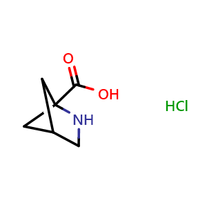 Chemical structure of 2-azabicyclo[2.1.1]hexane-1-carboxylic acid hydrochloride , CAS 116129-07-8, AChemBlock P49695