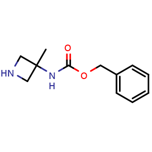 Chemical structure of benzyl N-(3-methylazetidin-3-yl)carbamate , CAS 1158758-81-6, AChemBlock P49714