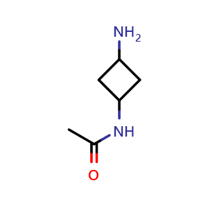 Chemical structure of N-(3-aminocyclobutyl)acetamide , CAS 1156366-87-8, AChemBlock P49715