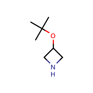 Chemical structure of 3-(tert-butoxy)azetidine , CAS 1147530-63-9, AChemBlock P49734