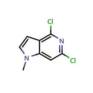 Chemical structure of 4,6-dichloro-1-methyl-1H-pyrrolo[3,2-c]pyridine , CAS 114244-83-6, AChemBlock P49740