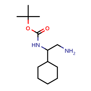 Chemical structure of tert-butyl (2-amino-1-cyclohexylethyl)carbamate , CAS 1111598-02-7, AChemBlock P49793