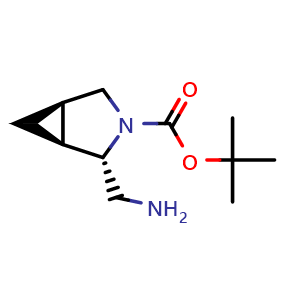 Chemical structure of tert-butyl (1S,2S,5R)-2-(aminomethyl)-3-azabicyclo[3.1.0]hexane-3-carboxylate , CAS 1108172-95-7, AChemBlock P49796