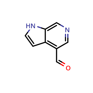 Chemical structure of 1H-pyrrolo[2,3-c]pyridine-4-carbaldehyde , CAS 1100319-30-9, AChemBlock P49804
