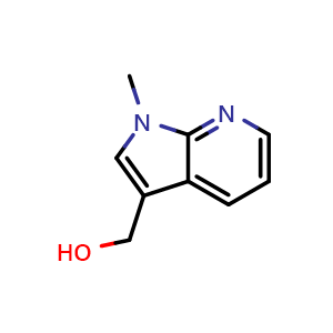 Chemical structure of {1-methyl-1H-pyrrolo[2,3-b]pyridin-3-yl}methanol , CAS 1097323-08-4, AChemBlock P49810
