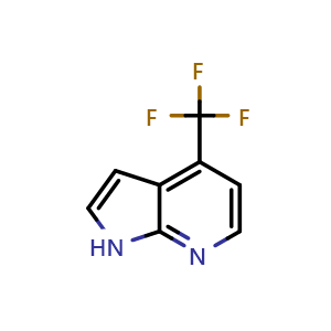 Chemical structure of 4-(trifluoromethyl)-1H-pyrrolo[2,3-b]pyridine , CAS 1092579-96-8, AChemBlock P49822
