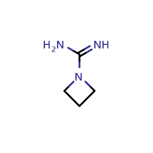 Chemical structure of azetidine-1-carboximidamide , CAS 1092281-54-3, AChemBlock P49826