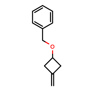 Chemical structure of [(3-methylidenecyclobutoxy)methyl]benzene , CAS 1057641-73-2, AChemBlock P49889