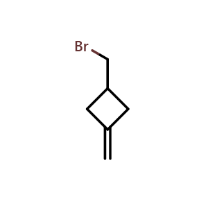 Chemical structure of 1-(bromomethyl)-3-methylenecyclobutane , CAS 10555-46-1, AChemBlock P49895