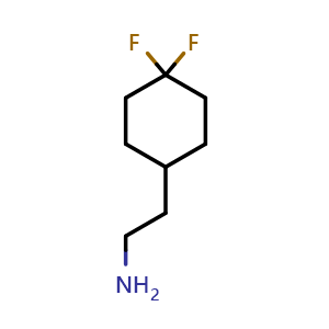 Chemical structure of 2-(4,4-difluorocyclohexyl)ethan-1-amine , CAS 1054314-53-2, AChemBlock P49899